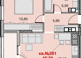 Продаю однокомнатную квартиру, 46.3 м2, Калининград, Ленинградский район