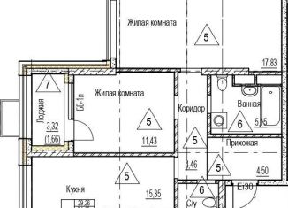 Продаю двухкомнатную квартиру, 62.8 м2, Воронеж, набережная Чуева, 7