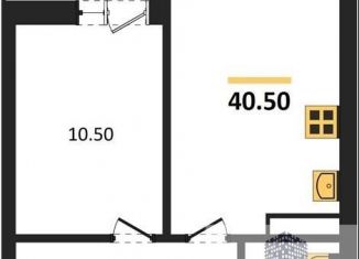 Однокомнатная квартира на продажу, 40.5 м2, Воронеж, Железнодорожный район, улица Фёдора Тютчева, 93/4