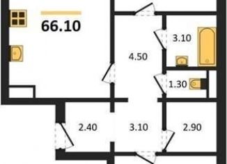 Двухкомнатная квартира на продажу, 66.1 м2, Воронеж, Железнодорожный район, улица Фёдора Тютчева, 105