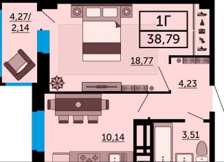 Продажа 1-ком. квартиры, 38.8 м2, Ростов-на-Дону