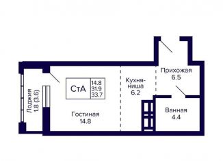 Продается квартира студия, 33.7 м2, Новосибирская область, улица Фрунзе, с1