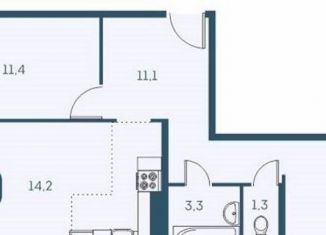 Продается 2-комнатная квартира, 59.1 м2, Новосибирск, Междуреченская улица, 7/1