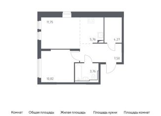 Продается 1-комнатная квартира, 43.9 м2, Москва, жилой комплекс Остафьево, к19