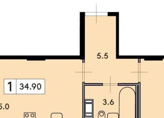 Продается однокомнатная квартира, 34.9 м2, деревня Скотное, Рождественская улица, 2, ЖК Ёлки Вилладж