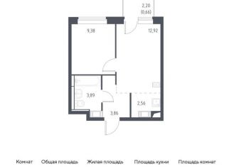 Продажа 1-ком. квартиры, 33.3 м2, село Ям, жилой комплекс Прибрежный Парк, 9.1