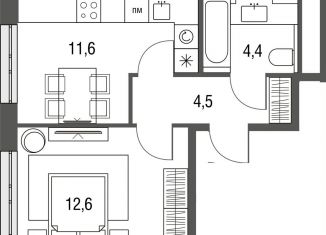 1-ком. квартира на продажу, 33.1 м2, Москва, ЖК Сиреневый парк, Тагильская улица, 4А