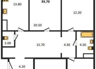 Продам 3-ком. квартиру, 93.7 м2, Воронеж, Железнодорожный район, улица Артамонова, 34Ж