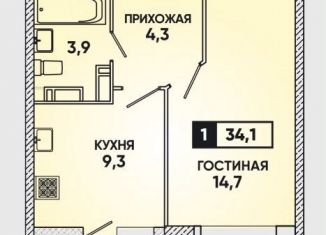 Продажа 1-комнатной квартиры, 36 м2, Краснодар, улица Григория Булгакова, 6, микрорайон Достояние