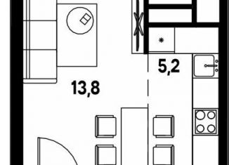 Продается квартира студия, 27.1 м2, деревня Кондратово, проспект Дягилева, 3