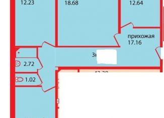 Продаю трехкомнатную квартиру, 76.3 м2, Барнаул, улица Шумакова, 65