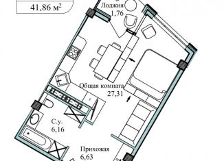 Продажа однокомнатной квартиры, 43.5 м2, Севастополь, улица Лётчиков, 10