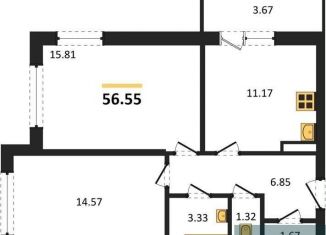 2-ком. квартира на продажу, 56.6 м2, Воронеж, Покровская улица, 19