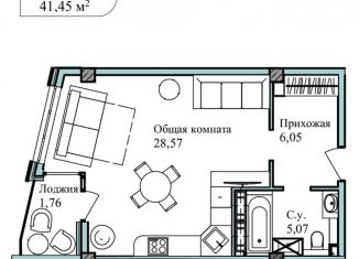 Продам однокомнатную квартиру, 42.8 м2, Севастополь, улица Лётчиков, 10