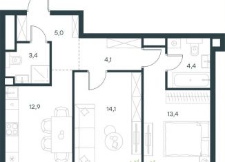 Продам 2-ком. квартиру, 57.3 м2, Москва, метро Мичуринский проспект