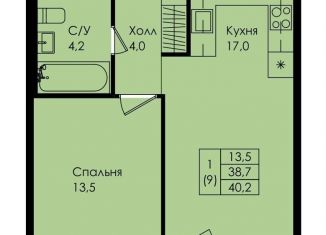 Продаю 1-комнатную квартиру, 40.2 м2, Ленинградская область, улица Просвещения, 2