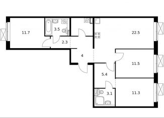 Продаю 3-ком. квартиру, 81.3 м2, Москва, метро Улица Горчакова