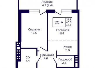 Продаю 2-комнатную квартиру, 45.2 м2, Новосибирск, улица Ляпидевского, 5, Заельцовский район