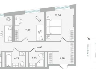 2-ком. квартира на продажу, 64.2 м2, Тюмень