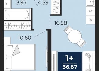 Продаю однокомнатную квартиру, 36.9 м2, Тюмень