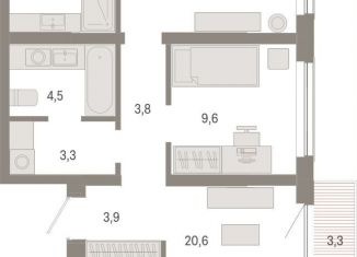 Продам 2-ком. квартиру, 70.7 м2, Новосибирск, метро Речной вокзал