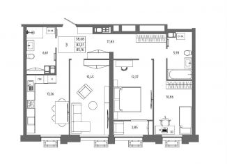 Продажа 3-ком. квартиры, 85.2 м2, Волгоград