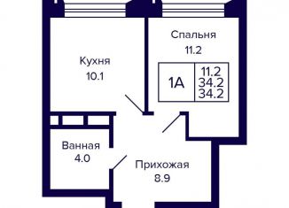 Продается 1-комнатная квартира, 34.2 м2, Новосибирск, Красносельская улица, Октябрьский район