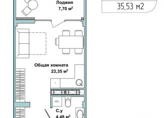 Продается 1-ком. квартира, 34.5 м2, Севастополь