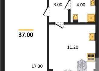 Продаю однокомнатную квартиру, 37 м2, Воронеж, Цимлянская улица, 10Г