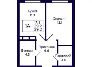 1-комнатная квартира на продажу, 39.2 м2, Новосибирск, метро Октябрьская, Красносельская улица