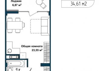 Продажа однокомнатной квартиры, 34.1 м2, Севастополь