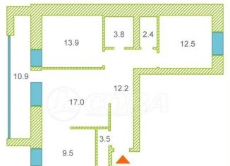 Продаю 2-ком. квартиру, 80 м2, Тюмень, Кремлёвская улица, 102А, ЖК Первый Плехановский