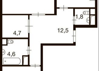 Продам 2-комнатную квартиру, 72.1 м2, деревня Ивановское, улица Семёна Гордого, 3