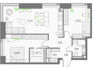 Продаю двухкомнатную квартиру, 73.7 м2, Москва, метро Бутырская