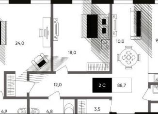 Продаю 2-ком. квартиру, 88.4 м2, Москва, Серебрянический переулок, 8