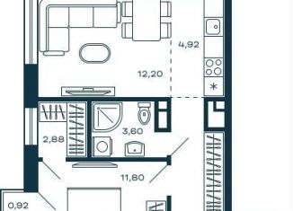 Квартира на продажу свободная планировка, 44.4 м2, Красногорск