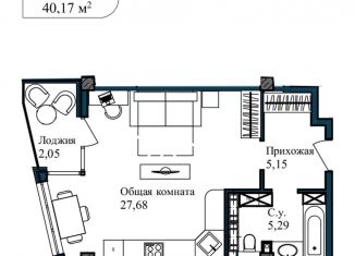 Продаю однокомнатную квартиру, 41.6 м2, Севастополь, улица Лётчиков, 10