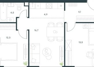 Продается 2-комнатная квартира, 58 м2, Москва, метро Мичуринский проспект