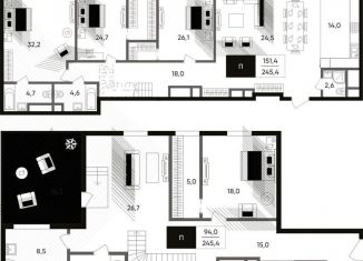 Продается 4-комнатная квартира, 244.5 м2, Москва, ЦАО, Серебрянический переулок, 8