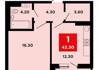 Продается 1-комнатная квартира, 42.3 м2, Краснодар, Конгрессная улица, лит17, Прикубанский округ