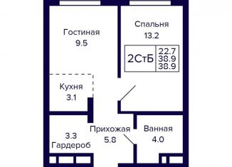 Продаю 2-комнатную квартиру, 38.9 м2, Новосибирск, метро Золотая Нива, Красносельская улица