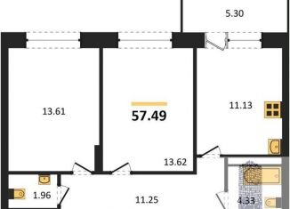 Продаю двухкомнатную квартиру, 57.5 м2, Воронеж, Московский проспект, 66