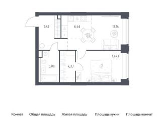 1-комнатная квартира на продажу, 48.9 м2, Москва, ЗАО, жилой комплекс Нова, к1