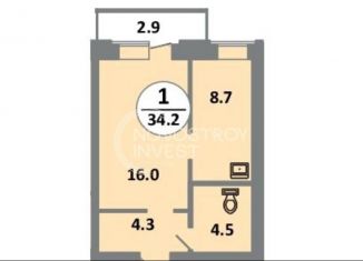 Продается однокомнатная квартира, 34.2 м2, Красноярский край, проспект 60 лет Образования СССР, 48