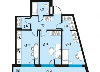 2-ком. квартира на продажу, 59.9 м2, Пермь, Ленинский район, улица Луначарского, 97