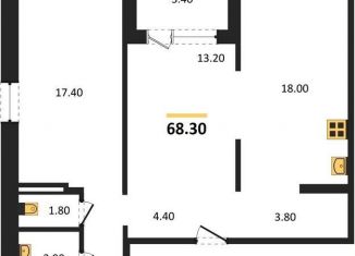 Продаю двухкомнатную квартиру, 68.3 м2, Новосибирск, ЖК Галактика, улица Николая Островского, 195/5