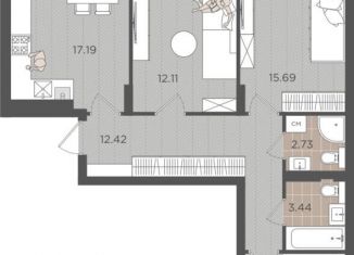 Продается 3-ком. квартира, 78.3 м2, Калининград, Батальная улица, 65Б