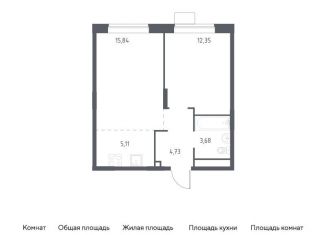 Продаю 1-ком. квартиру, 41.7 м2, Московская область, жилой квартал Новоград Павлино, к34