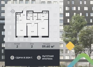 2-комнатная квартира на продажу, 59.6 м2, Москва, метро Преображенская площадь, 3-я Гражданская улица, 21