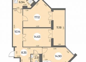 Продаю 2-ком. квартиру, 80 м2, Санкт-Петербург, муниципальный округ Южно-Приморский